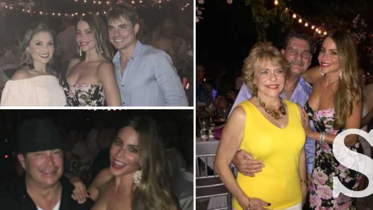 Sofía Vergara con familiares y amigos en Cartagena.