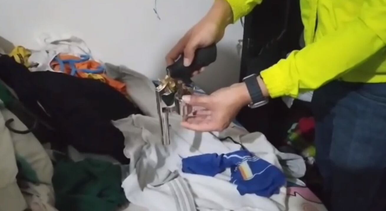 Una de las armas de fuego incautadas en Soledad.