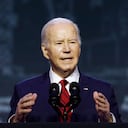 presidente de Estados Unidos, Joe Biden, pronuncia un discurso en la Conferencia Legislativa 2024 de los Sindicatos de la Construcción de América del Norte (NABTU) en el Washington Hilton el 24 de abril de 2024