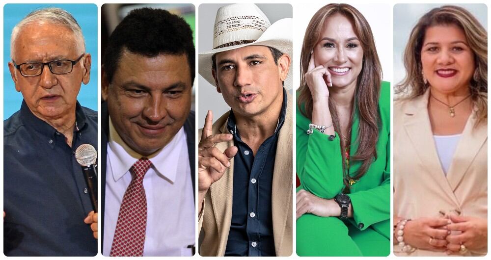 Guillermo Alfonso Jaramillo, Miguel Ángel Pinto, Alirio Barrera, Berenice Bedoya y Lorena Ríos.