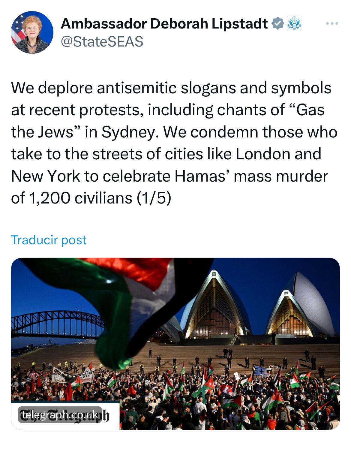 Trino embajadora Lipstadt