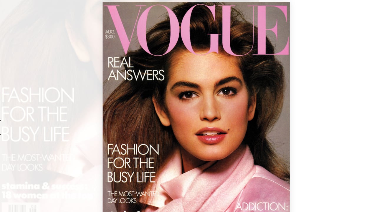 La portada de Cindy Crawford en abril de 1992 es considerada una de las mejores en la historia de la revista en su versión estadounidense, que en esa época pagaba sueldos de seis cifras y viajes en el Concorde a sus editores.