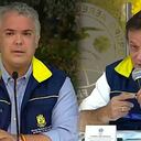 El presidente Iván Duque y Eduardo José González Angulo, director de la Unidad Nacional para la Gestión del Riesgo de Desastres