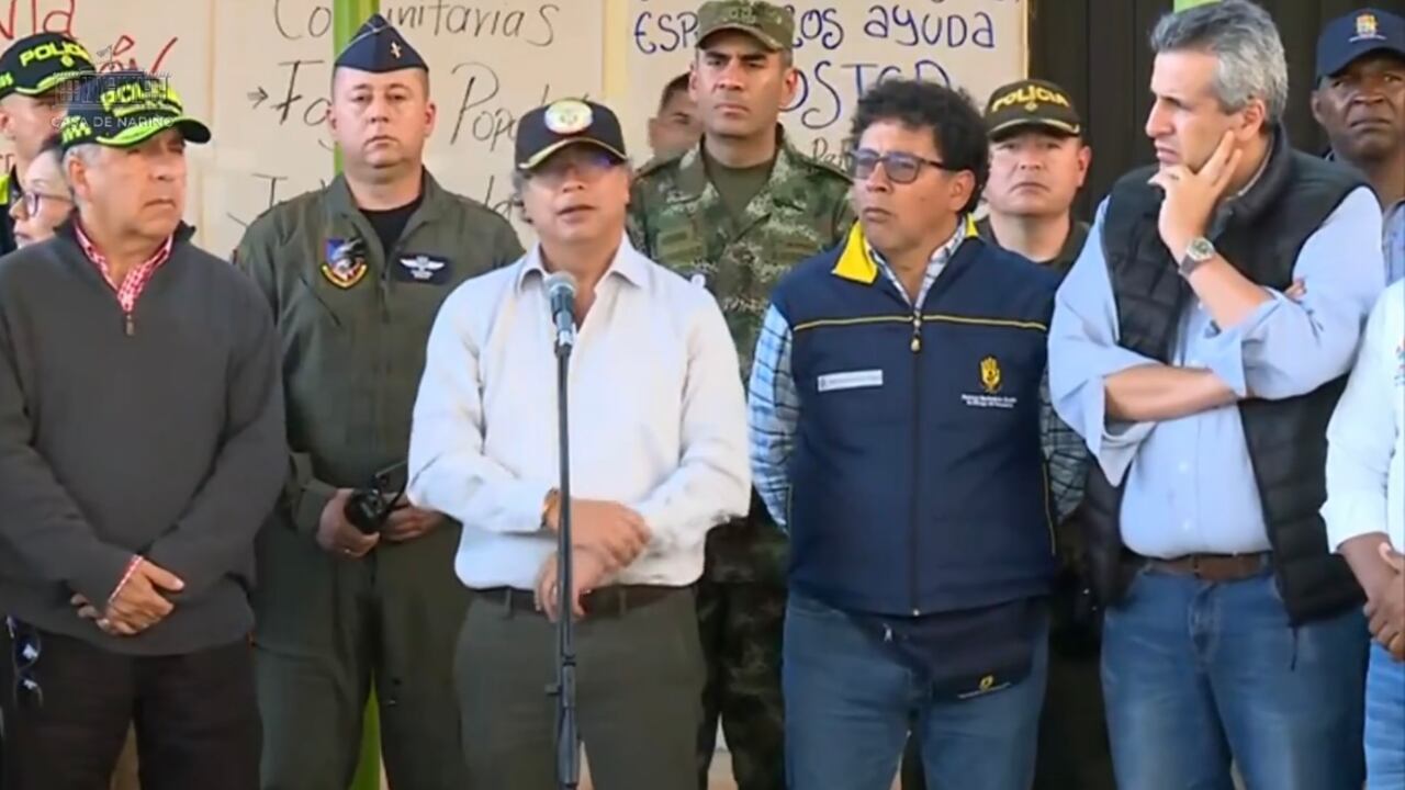 Presidente Gustavo Petro en Rosas, Cauca, zona del deslizamiento de tierra.