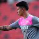 James Rodríguez con la camiseta del Rayo Vallecano.