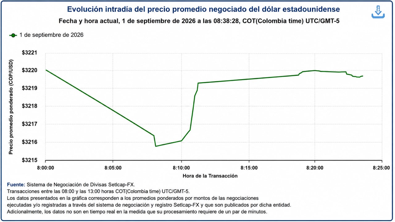 Dólar intradía 1 de septiembre