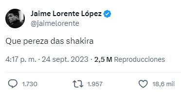 Foto: X @jaimelorente.