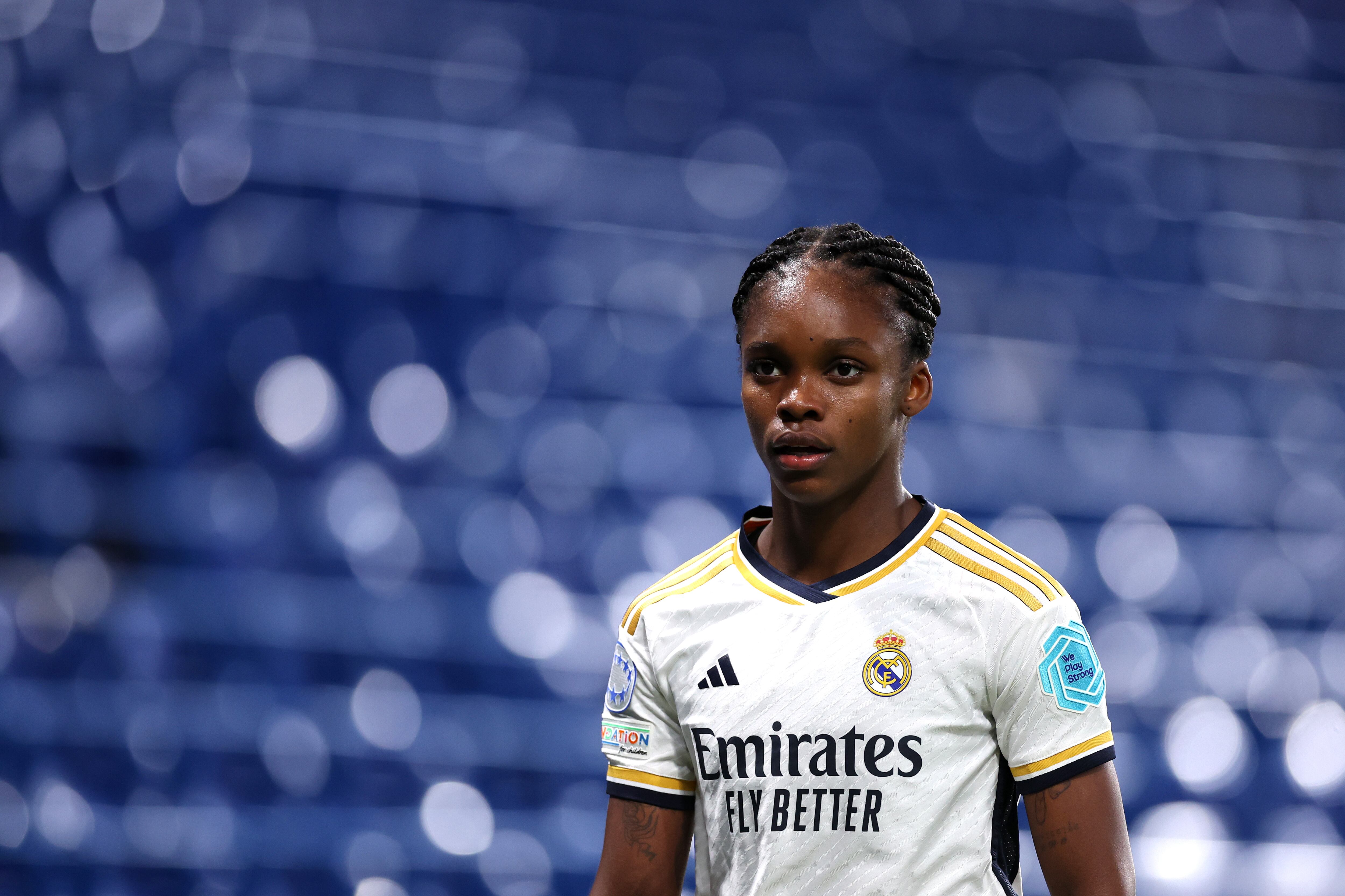 Linda Caicedo del Real Madrid durante el partido de la fase de grupos de la UEFA Women's Champions League entre el Chelsea FC Women y el Real Madrid CF en Stamford Bridge el 24 de enero de 2024 en Londres, Inglaterra.