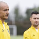 David González en el primer entrenamiento con Millonarios