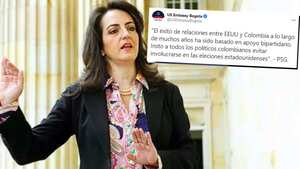 María Fernanda Cabal responde al polémico trino del embajador de EE.UU.