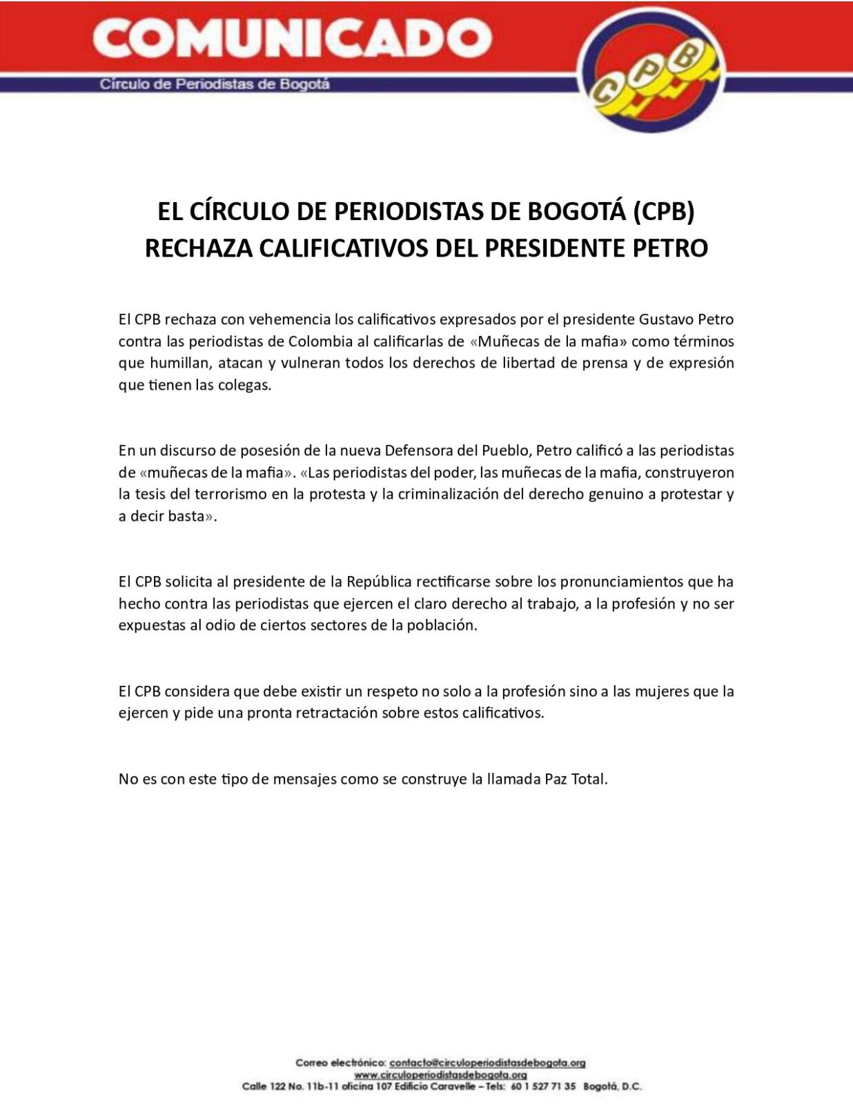 Comunicado CPB