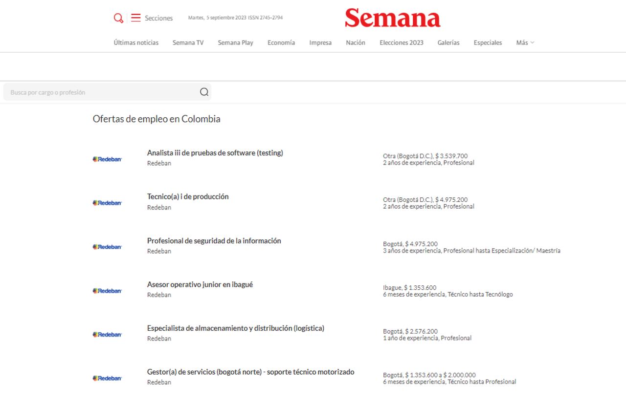 Las ofertas de Redeban en Semana.com