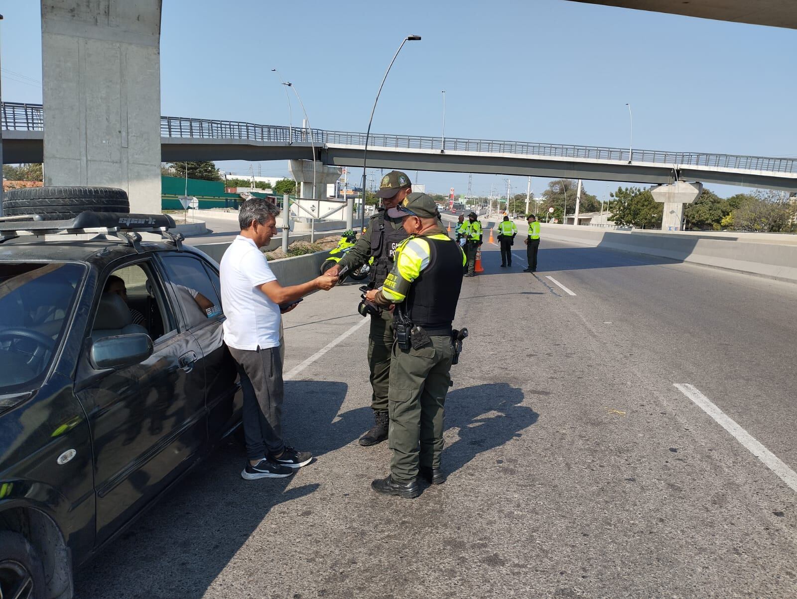 Controles de la Policía de Tránsito en Barranquilla.