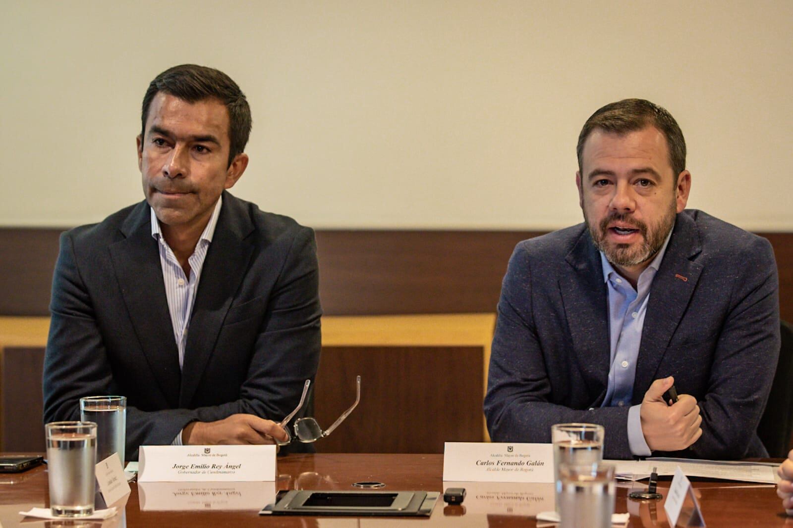 Gobernador de Cundinamarca, Jorge Emilio Rey y alcalde de Bogotá, Carlos Fernando Galán