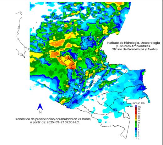 Lluvias en gran parte del país para los últimos días del mes.