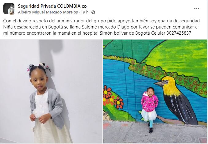 Salomé Mercado está desaparecida desde el pasado domingo.