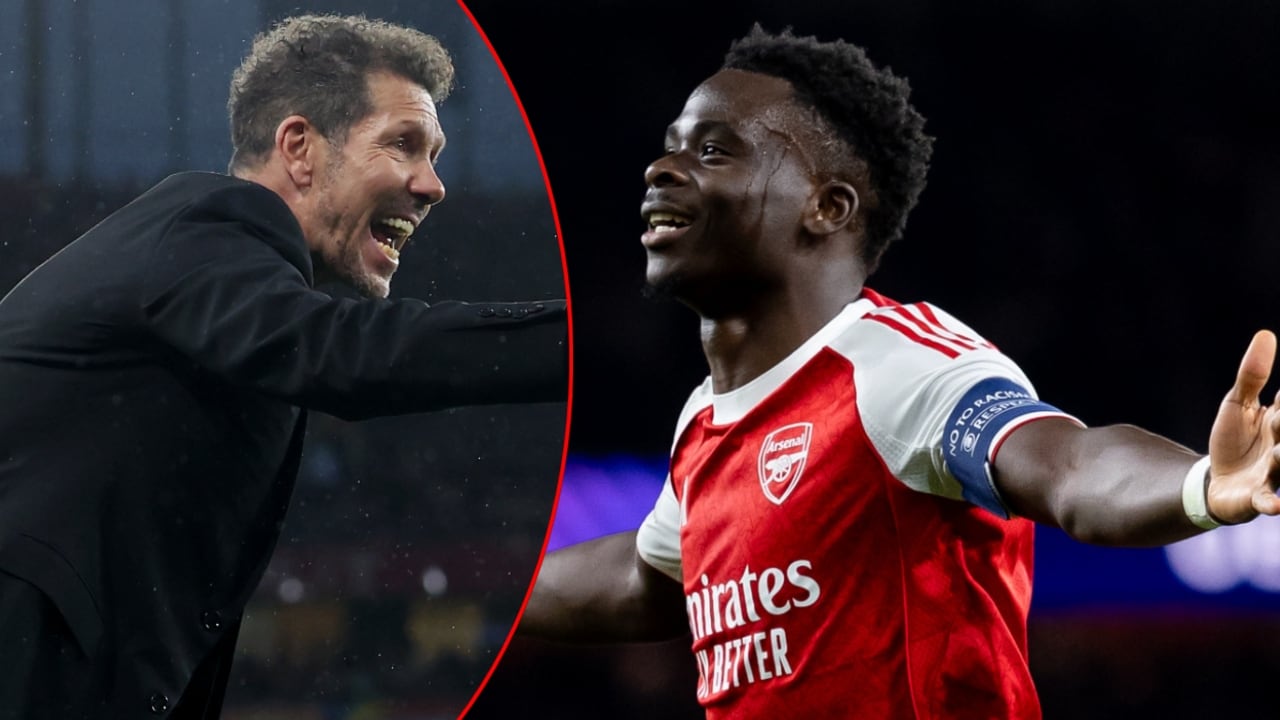 Diego Simeone y Bukayo Saka