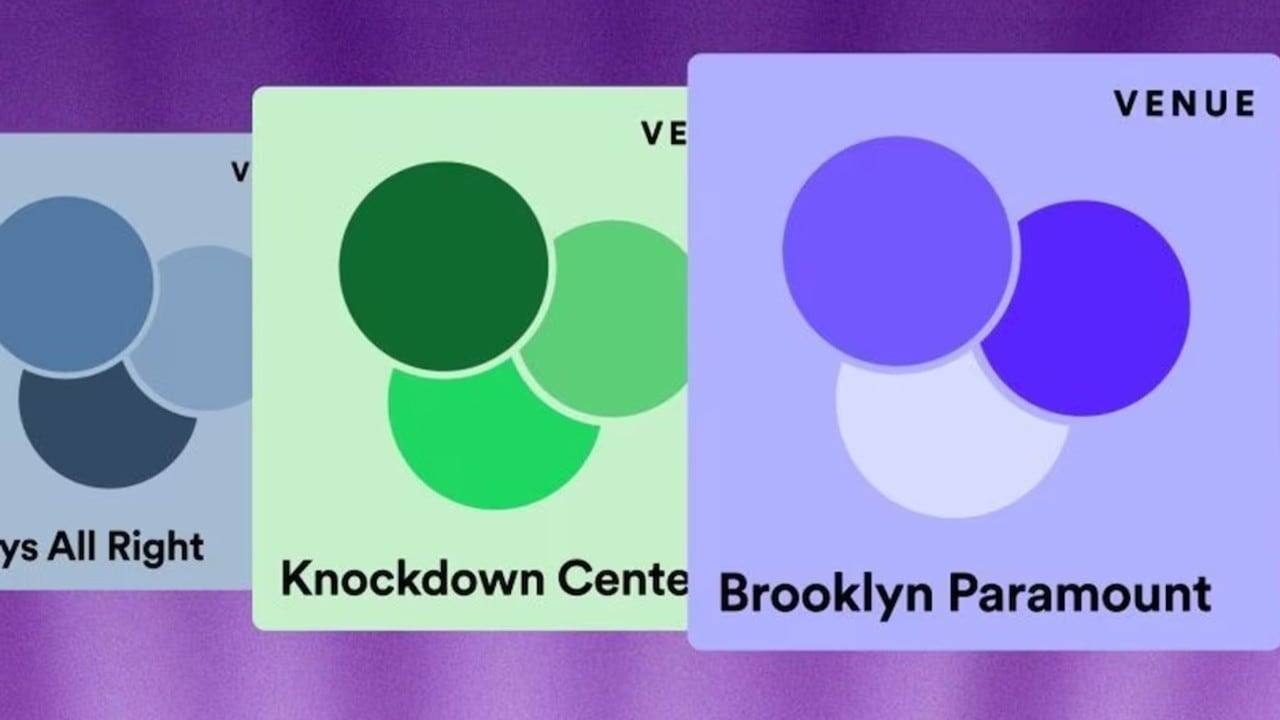 Nuevas funciones para seguir locales de conciertos en Spotify.