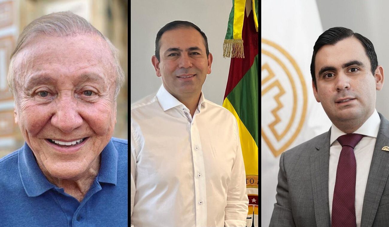 De izquierda a Derecha: Rodolfo Hernández, quien contó con el aval del partido de la Liga Anticorrupción; Juvenal Díaz Mateus del movimiento ‘Es Tiempo’; Héctor Mantilla con el aval del parido de La U.