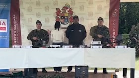 Alias La Mona, integrante de la Estructura 36 de las Farc, se sometió ala justicia en Briceño, Antioquia.