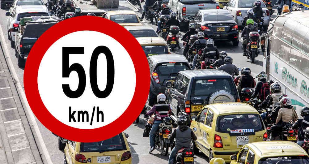  En Bogotá, en ninguna vía se podrá exceder el límite de 50 kilómetros por hora. 