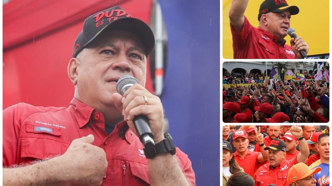 Diosdado Cabello, en una marcha por la liberación de Nicolás Maduro.
