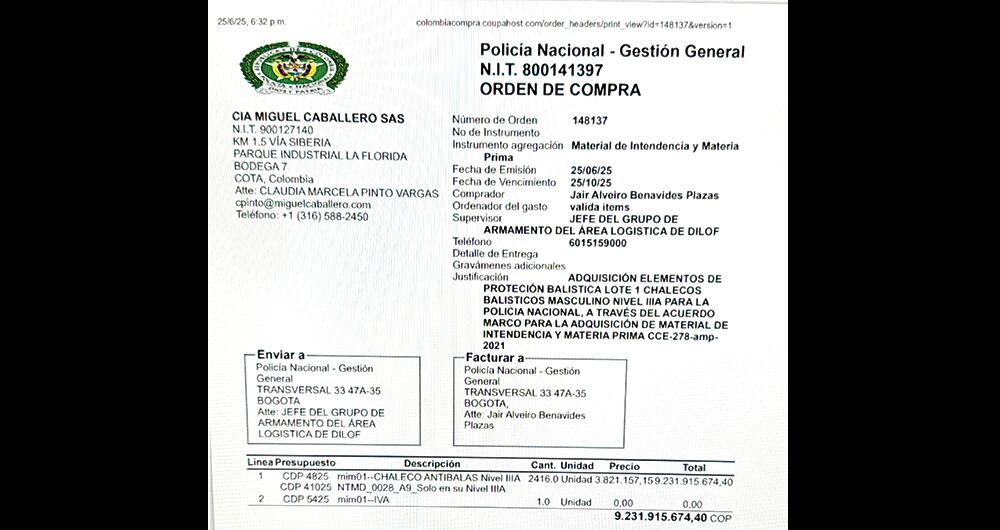 Una gran polémica se generó debido al contrato de la Policía de chalecos antibalas.