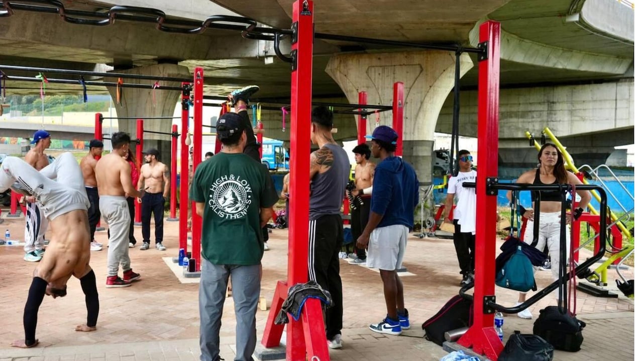 Gimnasio al aire libre en Bogotá.