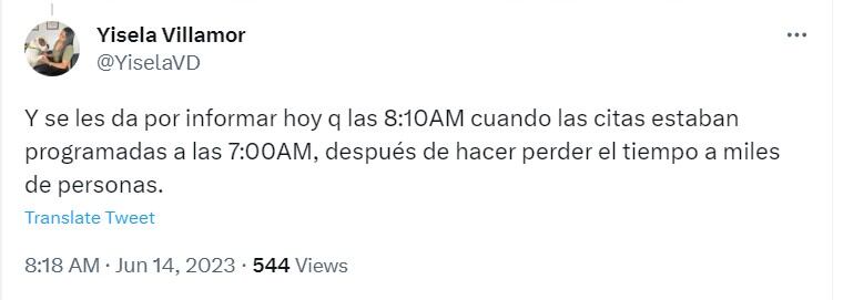 Captura de pantalla de tweets ciudadanos por caos en secretaría de movilidad