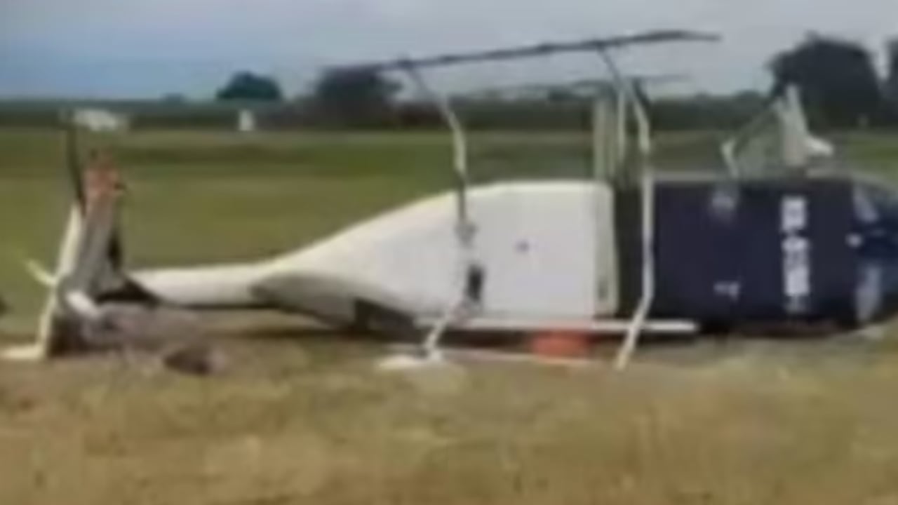 Este es el helicóptero accidentado.