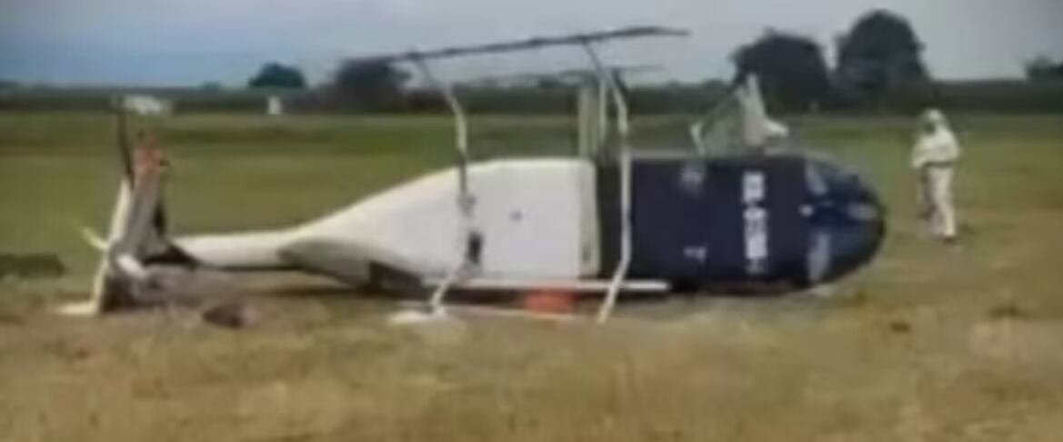 Este es el helicóptero accidentado.