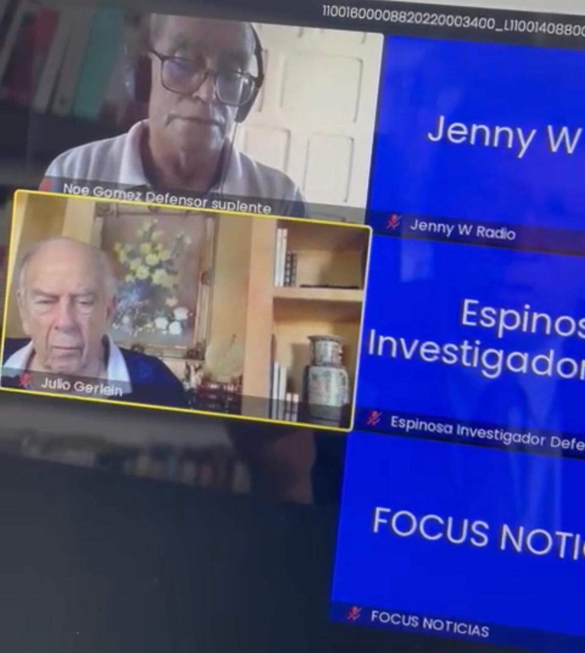 Julio Gerlein estuvo conectado en la plataforma virtual, pero no era la de la audiencia. "Fue un error involuntario", dijo Jaime Lombana.