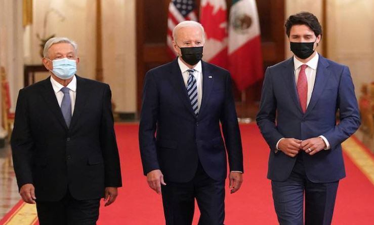 Andrés Manuel López, Joe Biden y Justin Trudeau en la Cumbre de Norteamérica 2023.