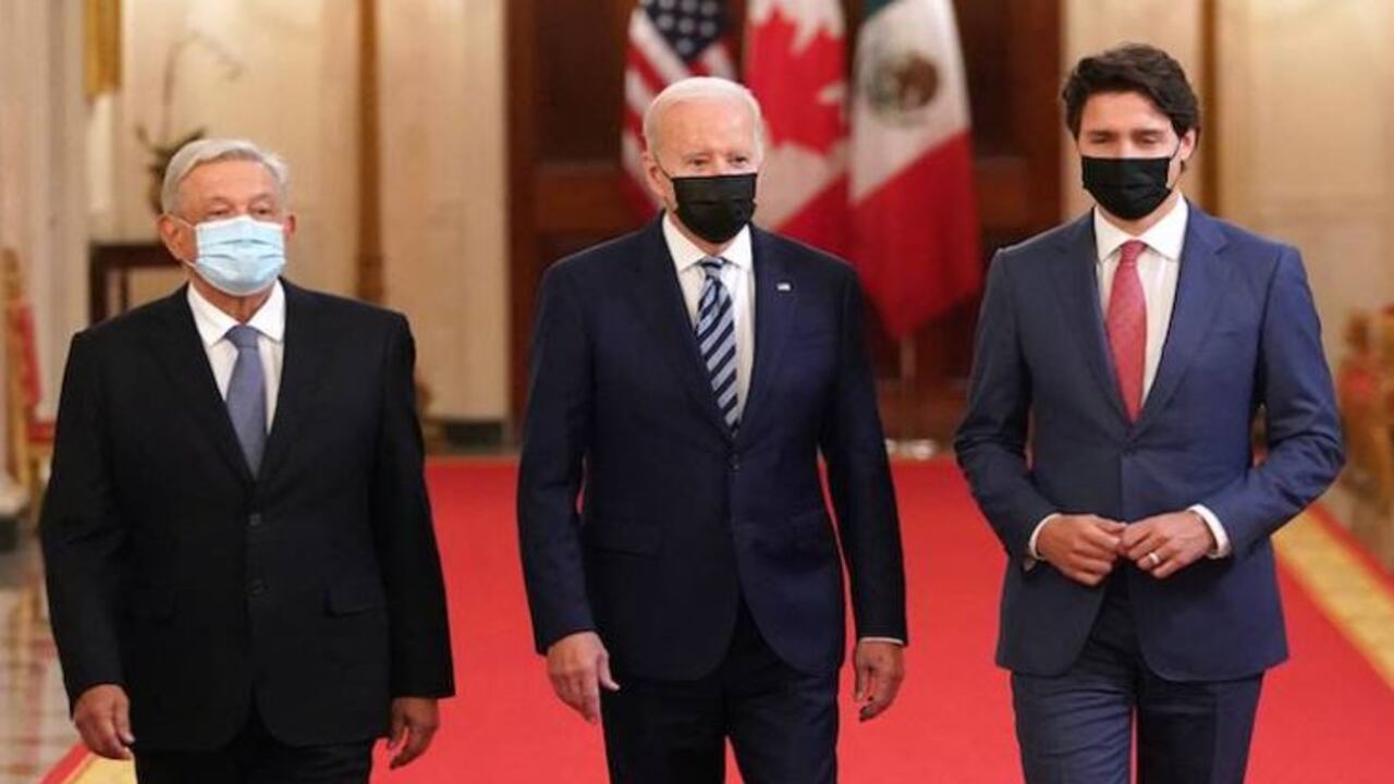 Andrés Manuel López, Joe Biden y Justin Trudeau en la Cumbre de Norteamérica 2023.