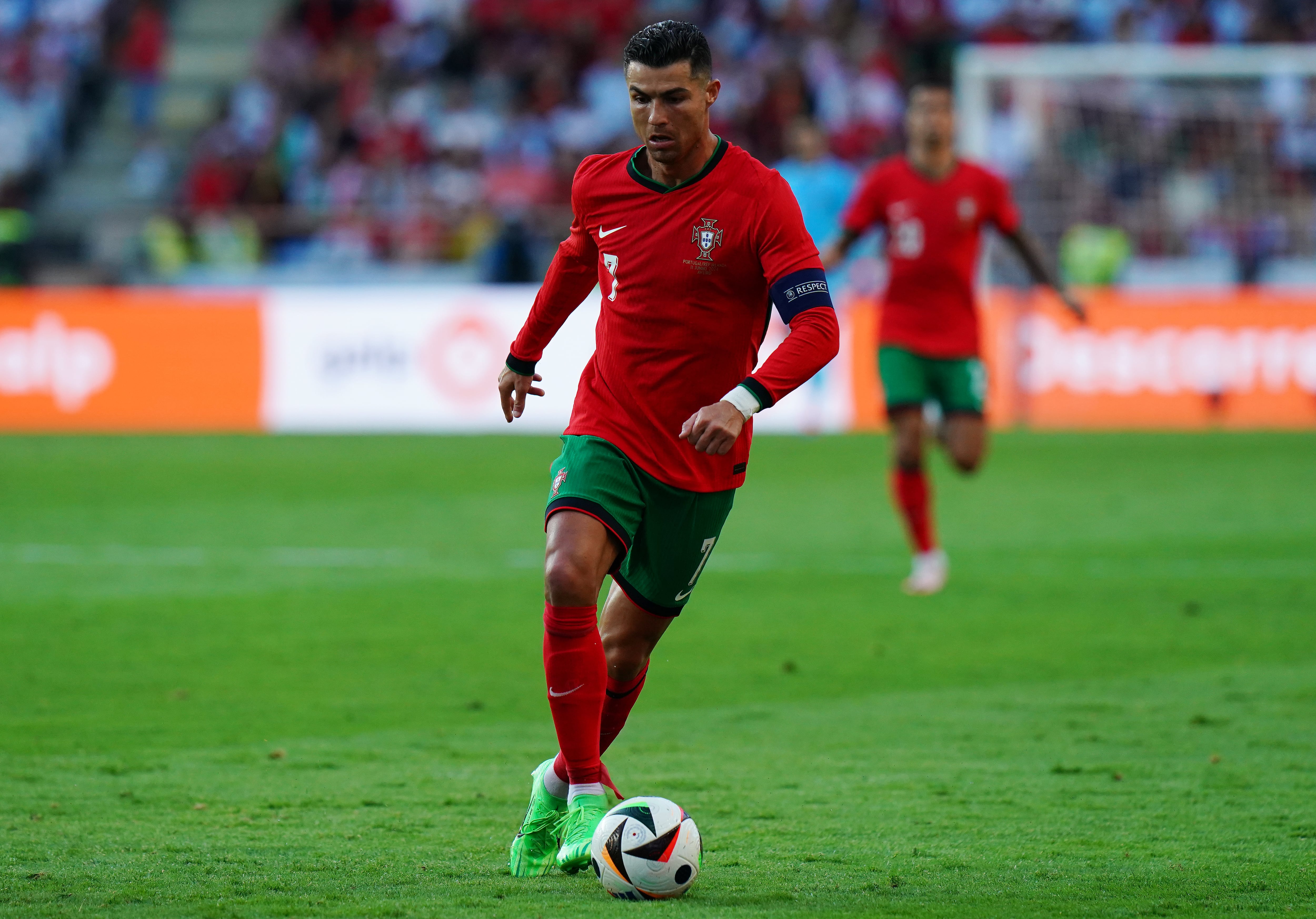Cristiano Ronaldo en partido Portigal vs Irlanda, previo a la Eurocopa 2024