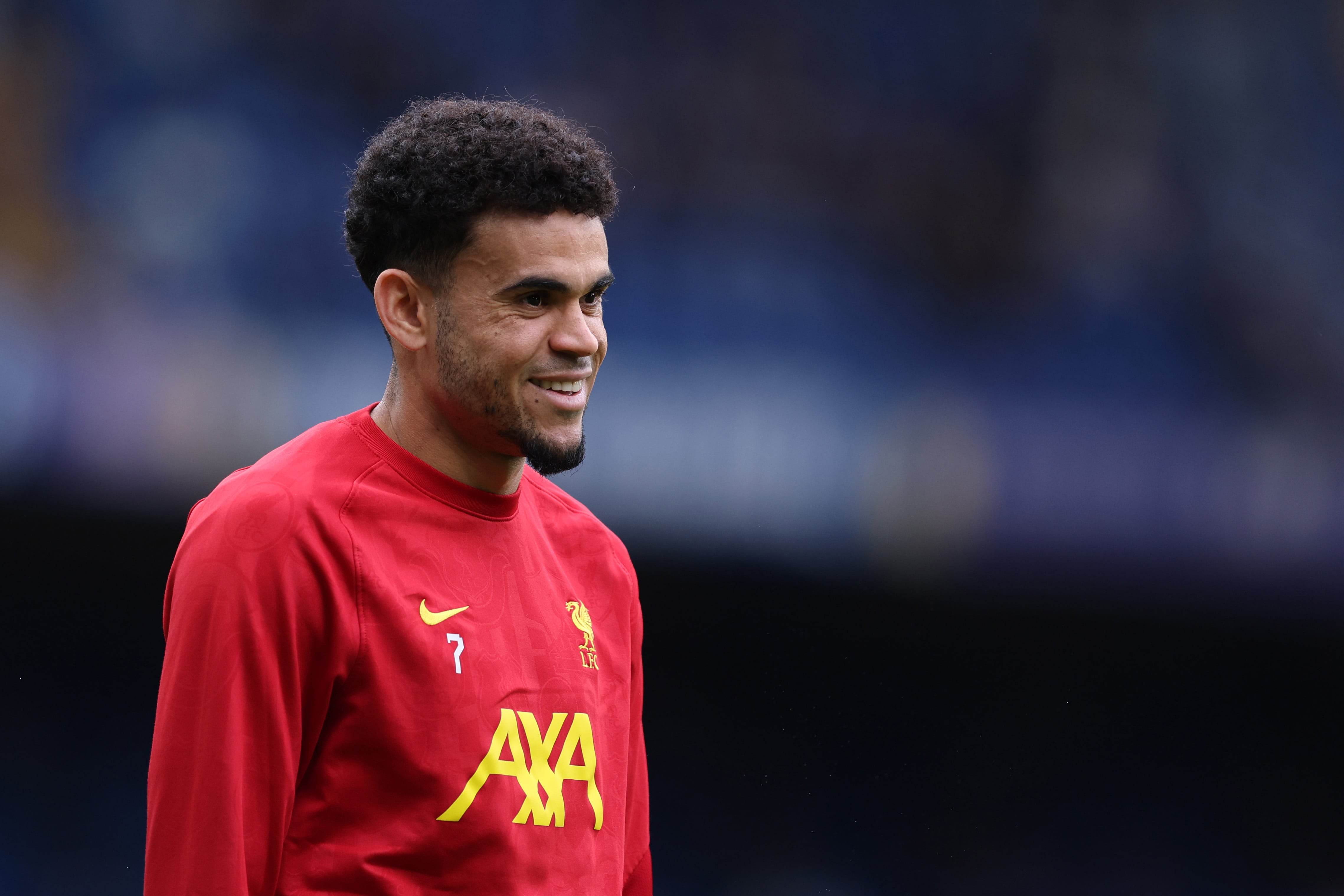 LONDON, ENGLAND - MAY 04: Luis Diaz of Liverpool ahead of the Premier League match between Chelsea FC and Liverpool FC at Stamford Bridge on May 04, 2025 in London, England. (Photo by Catherine Ivill - AMA/Getty Images)