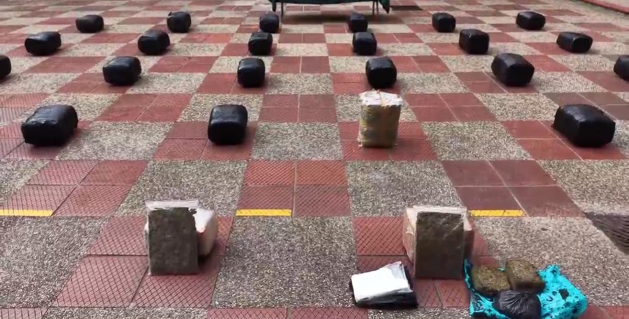 El cargamento de droga hallado en la vivienda de la localidad de Bosa.