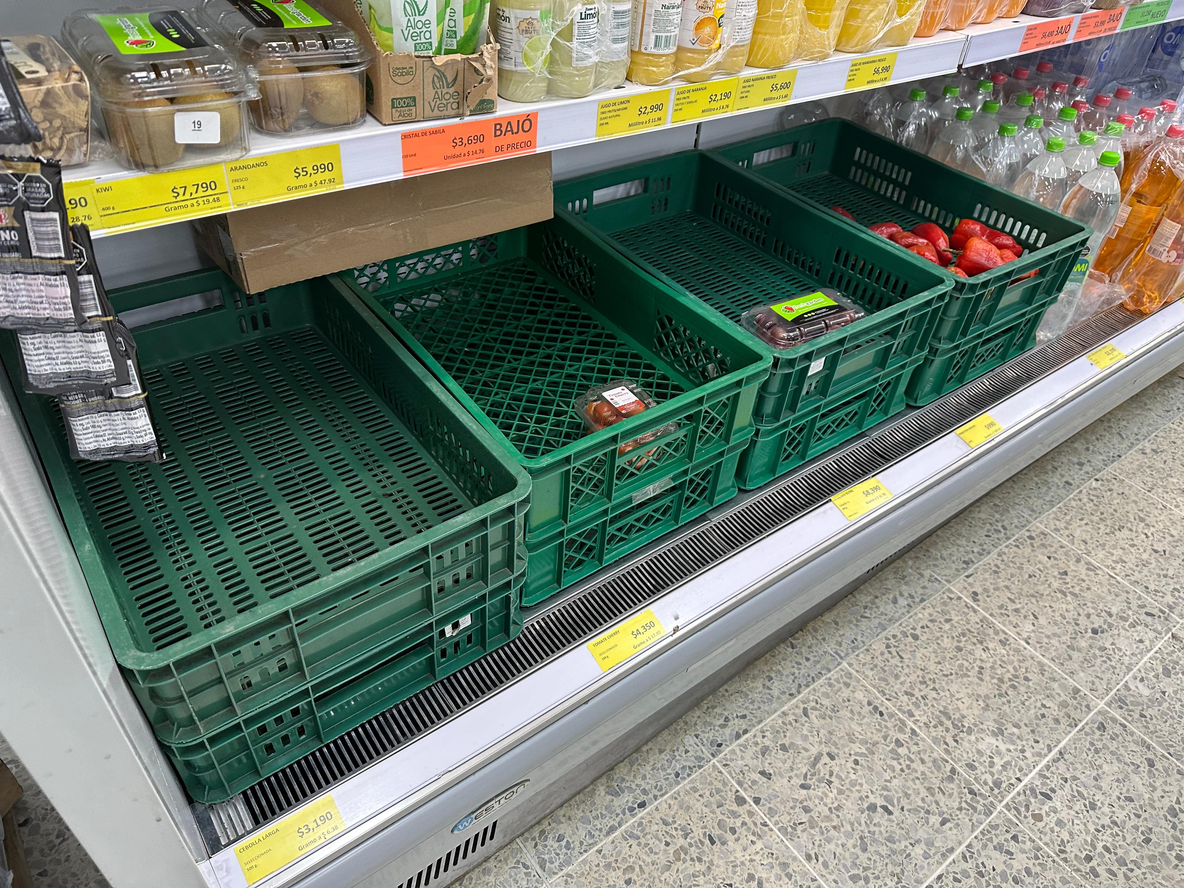 Desabastecimiento en los supermercados debido al paro de transportadores