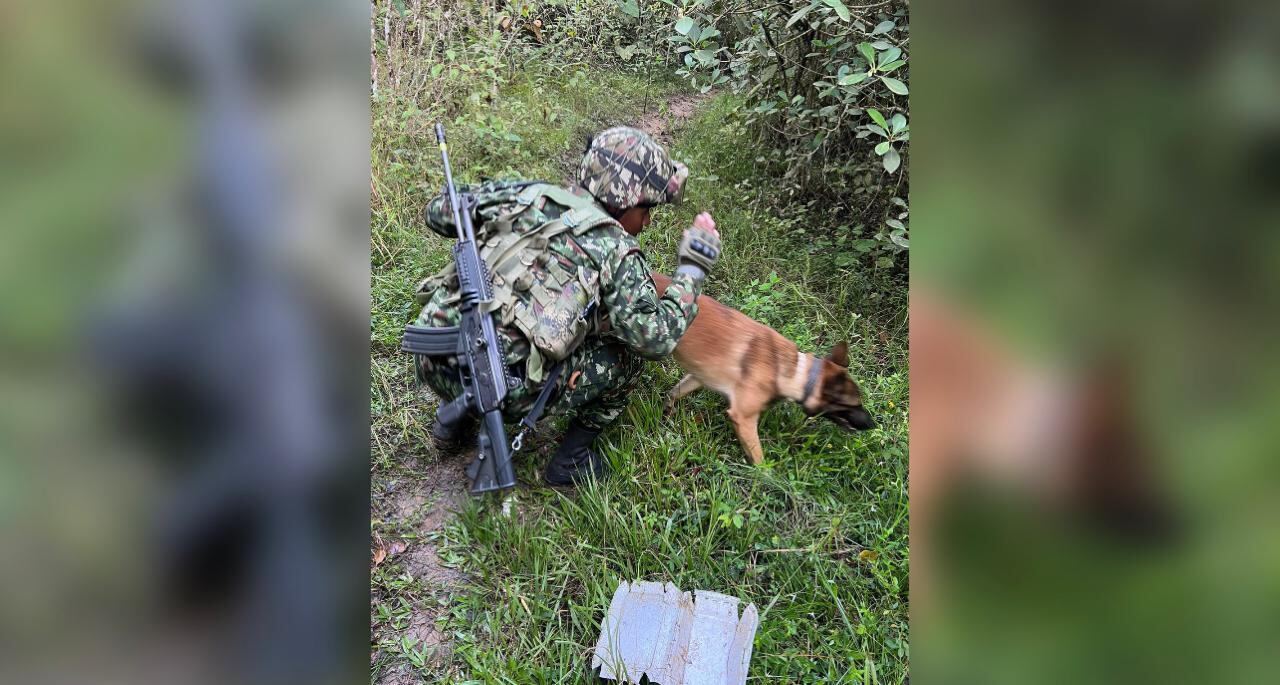 En la imagen, el soldado profesional Narváez y guía de alias Rocky.