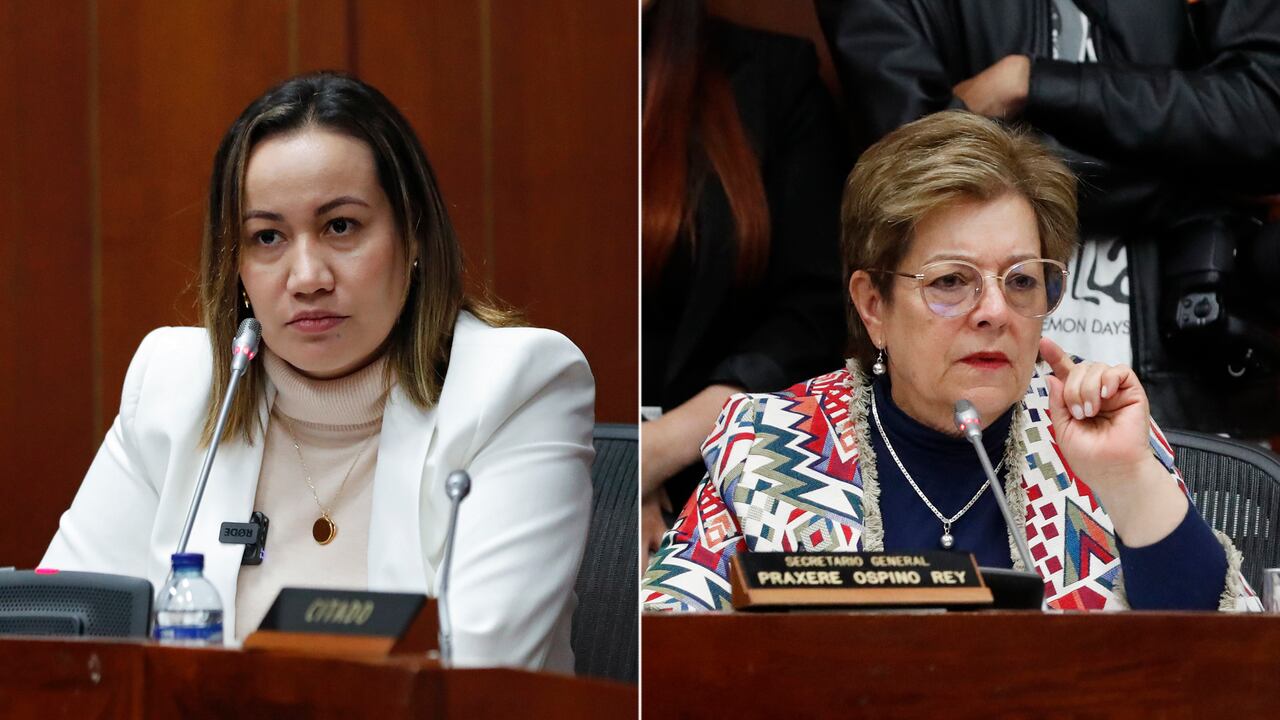 Carolina Corcho, exministra de Salud y Gloria Inés Ramírez, ministra de Trabajo