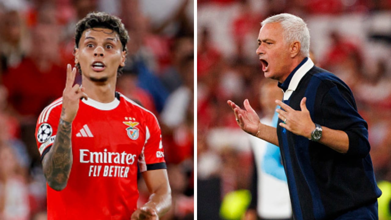 Richard Ríos y Mourinho, juntos, en Benfica de Portugal.