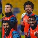 Cristiano y Ospina durante un entrenamiento del Al-Nassr