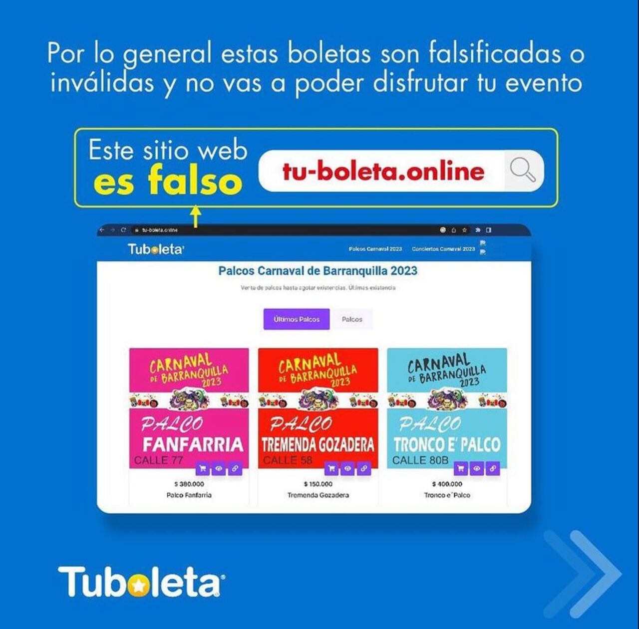 Al parecer, están vendiendo boletas falsas para el Carnaval.