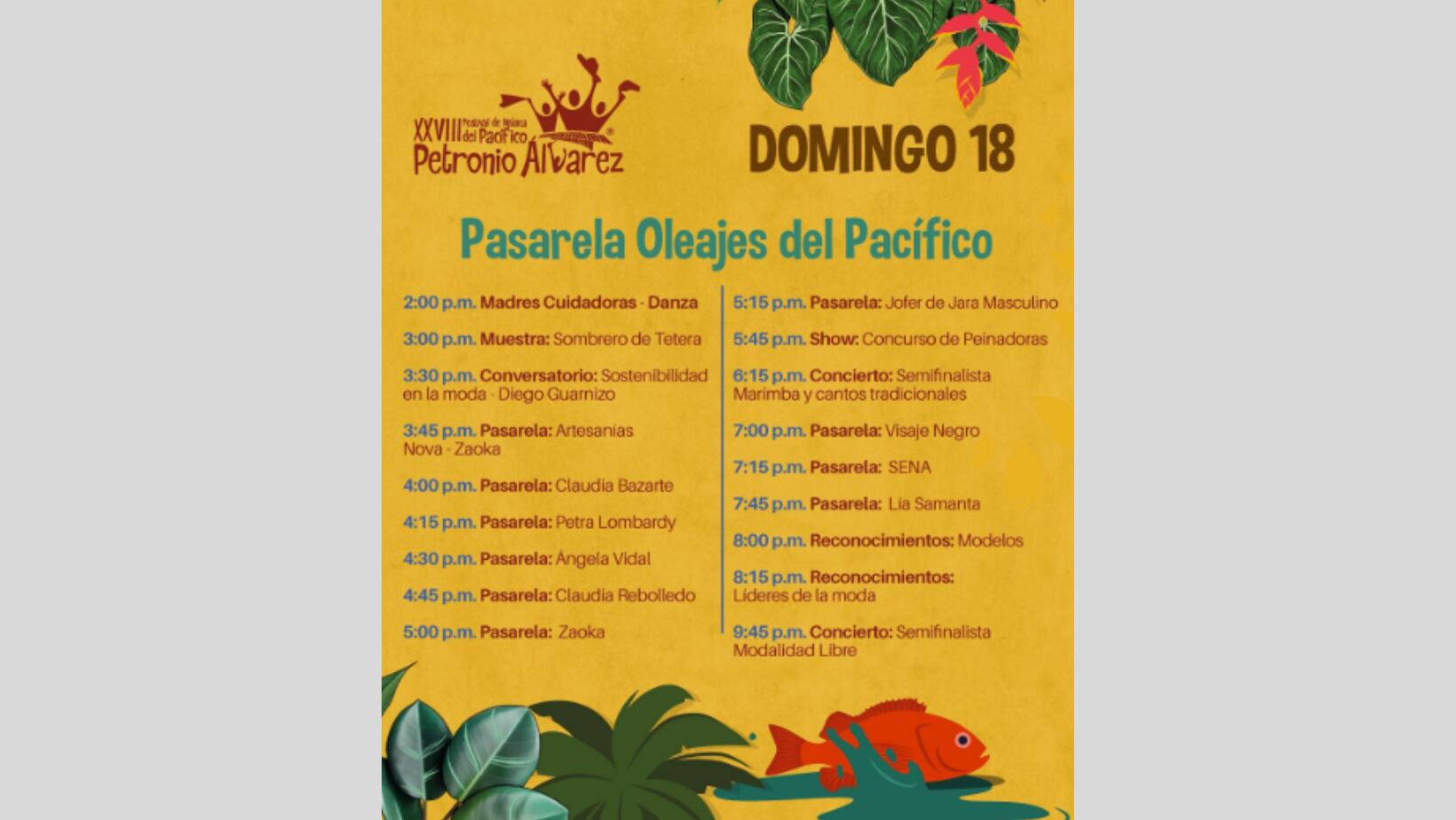 domingo, 18 de agosto.