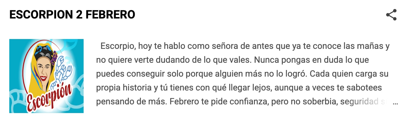 Horóscopo de Nana Calistar hoy para Escorpio