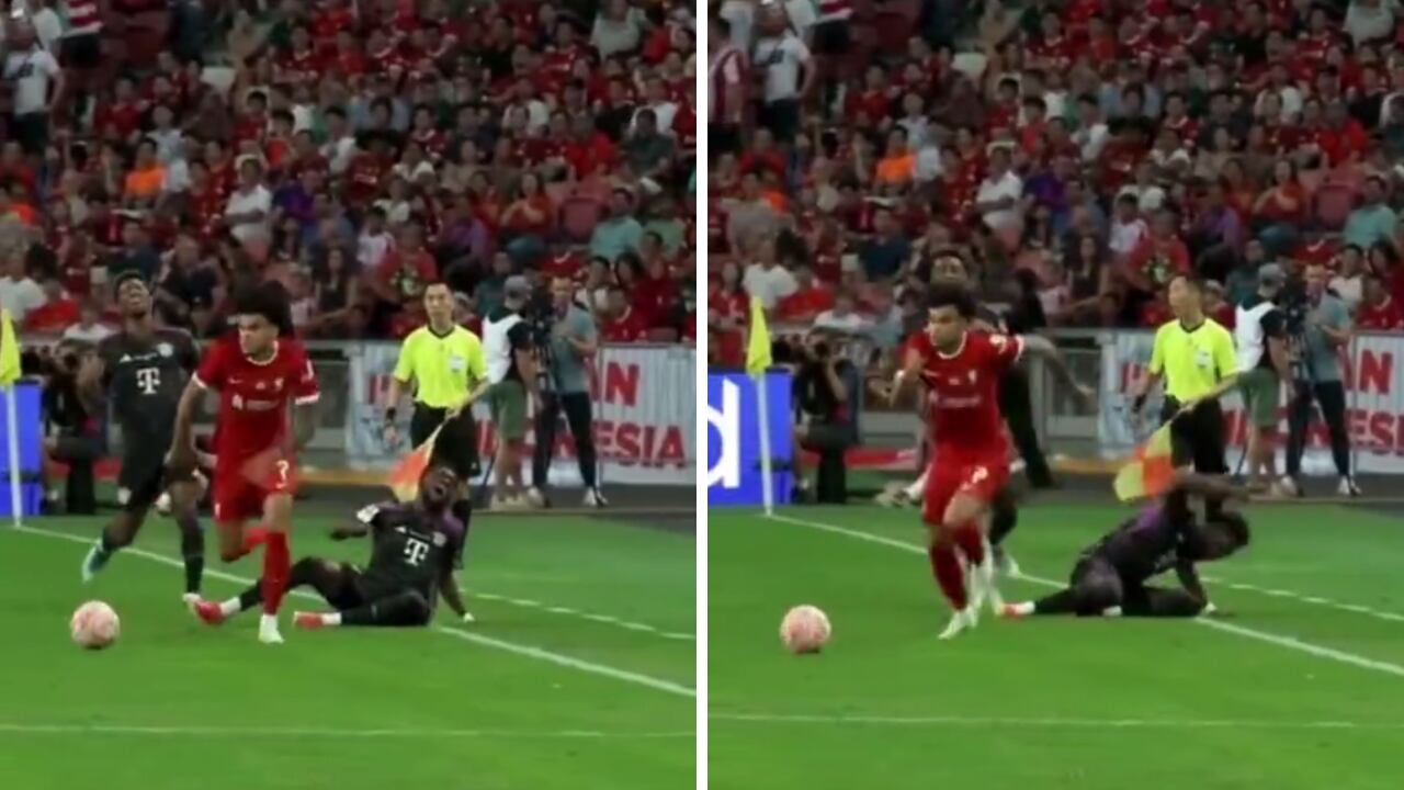 Luis Díaz sacó la rabia de un rival del Bayern Múnich que no logró detenerlo