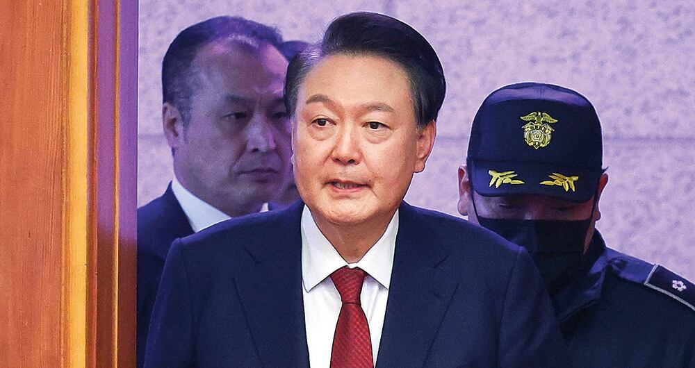La primera aparición pública del presidente de Corea del Sur, Yoon Suk-yeol.