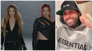 Nicky Jam reacciona a la canción TQG de Shakira y Karol G.