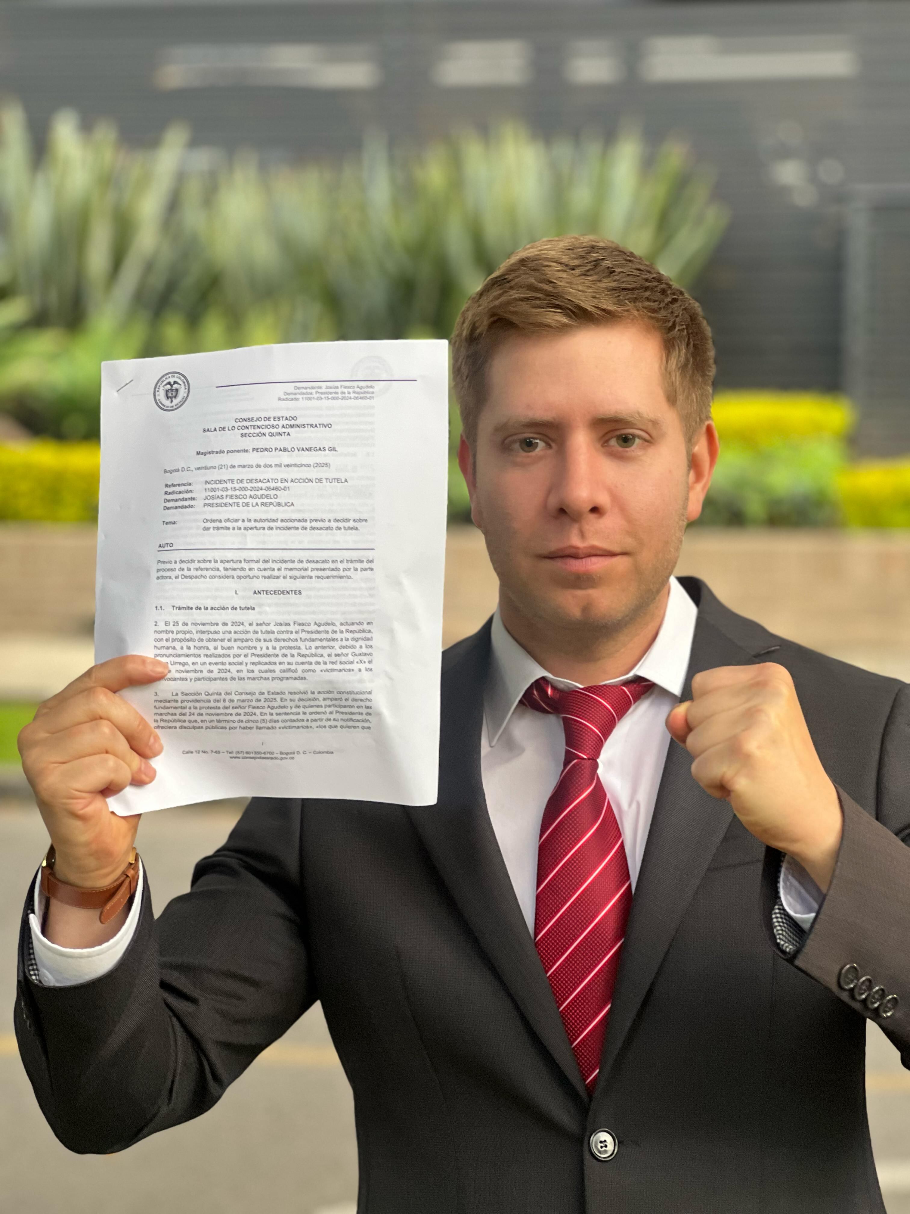 Josías Fiesco, activista del Centro Democrático.