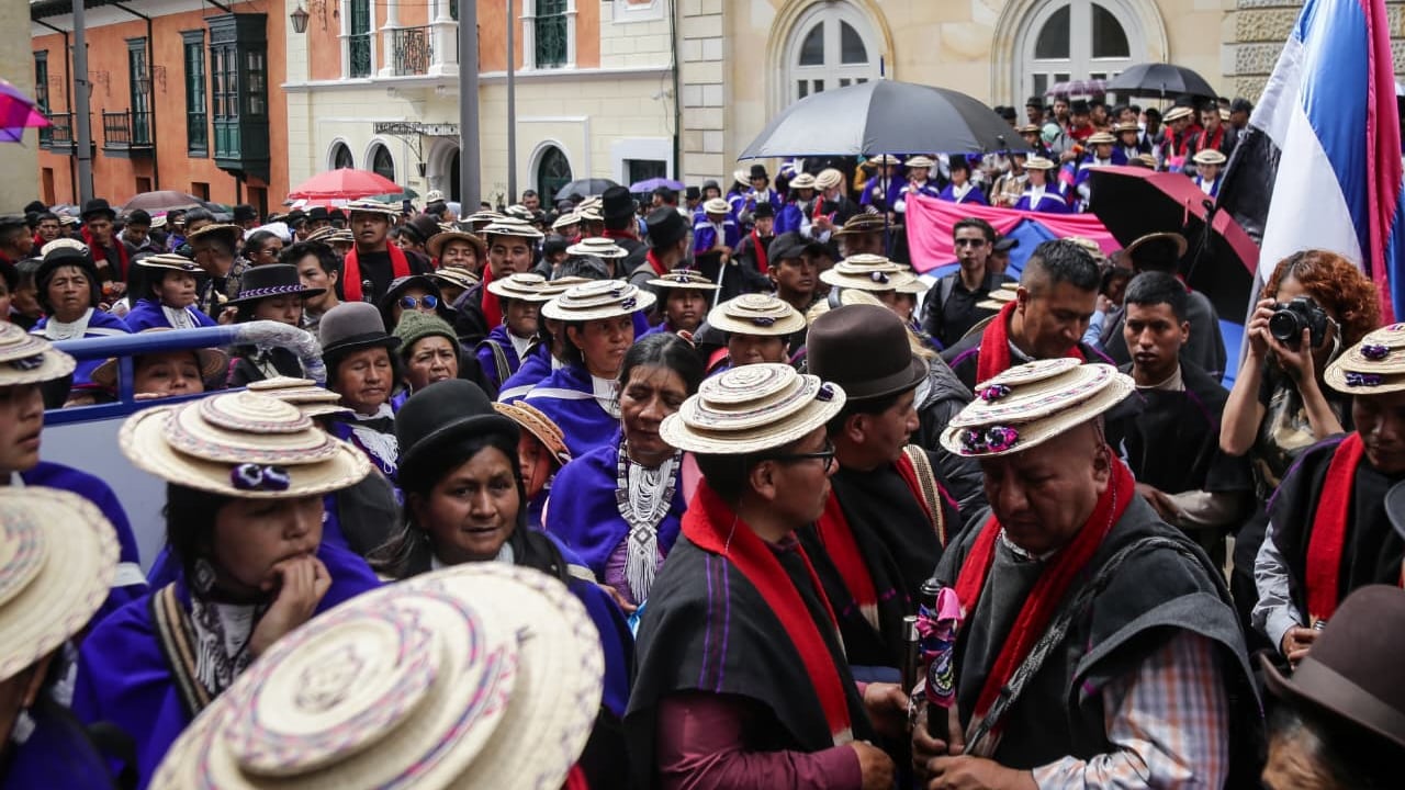La comunidad Misak ya inició la jornada de protestas en Bogotá.